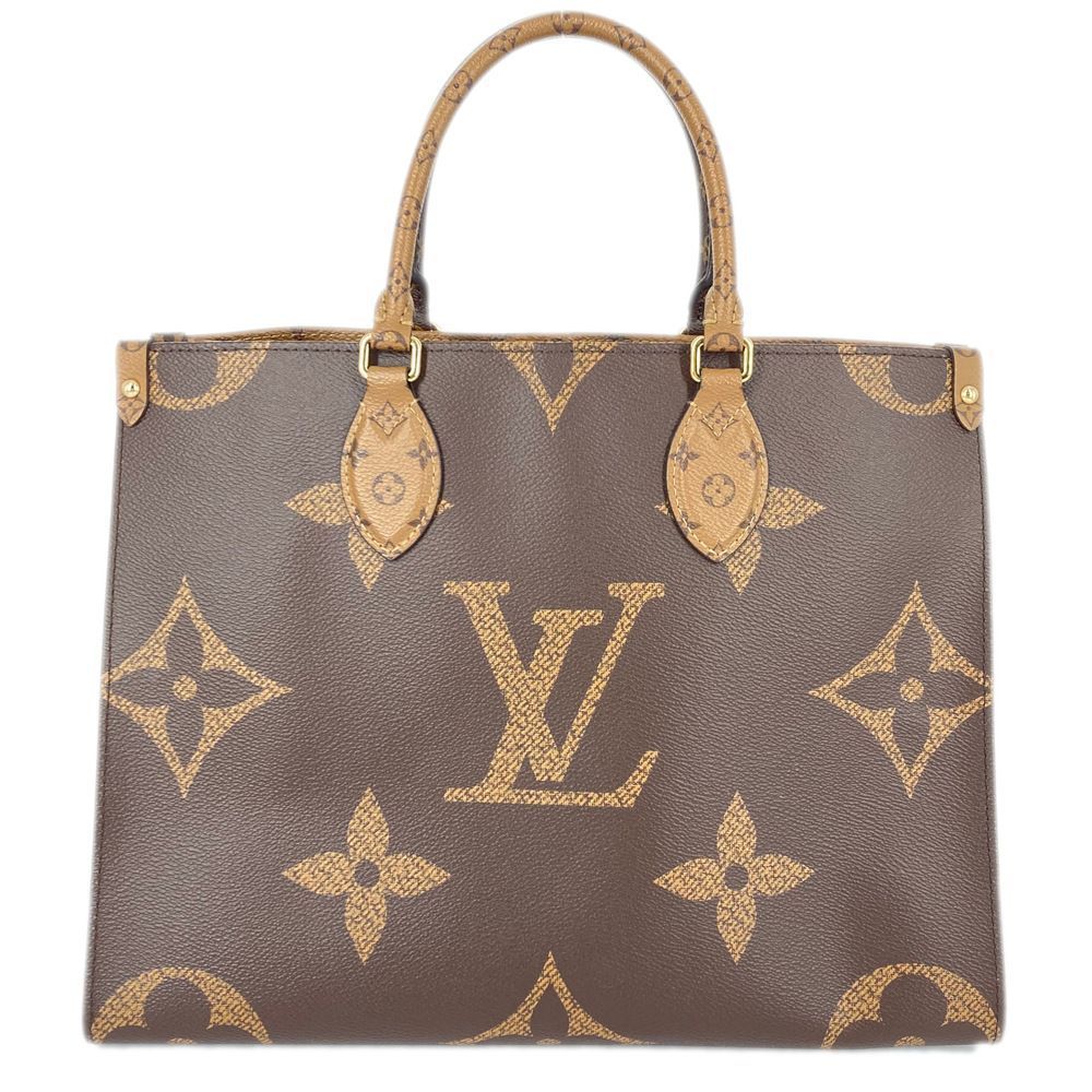Louis Vuitton On The Go MM Tote Bag Pvc Coated Canvas Monogram Giant Brown
